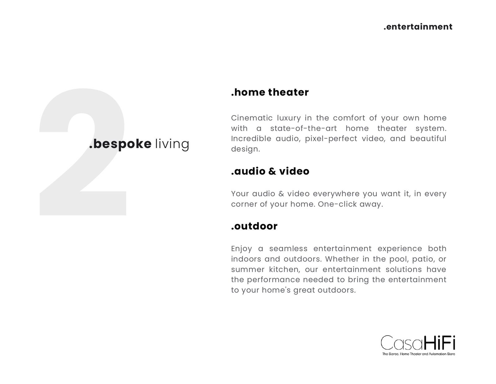 CasaHiFi brochure page