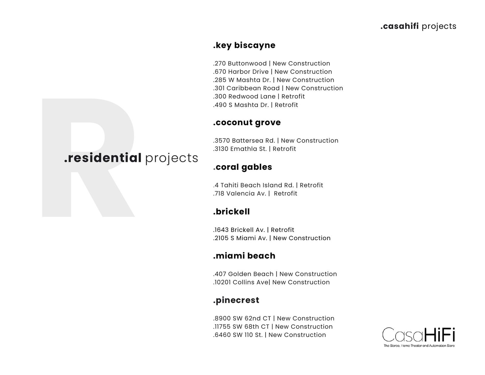 CasaHiFi brochure page