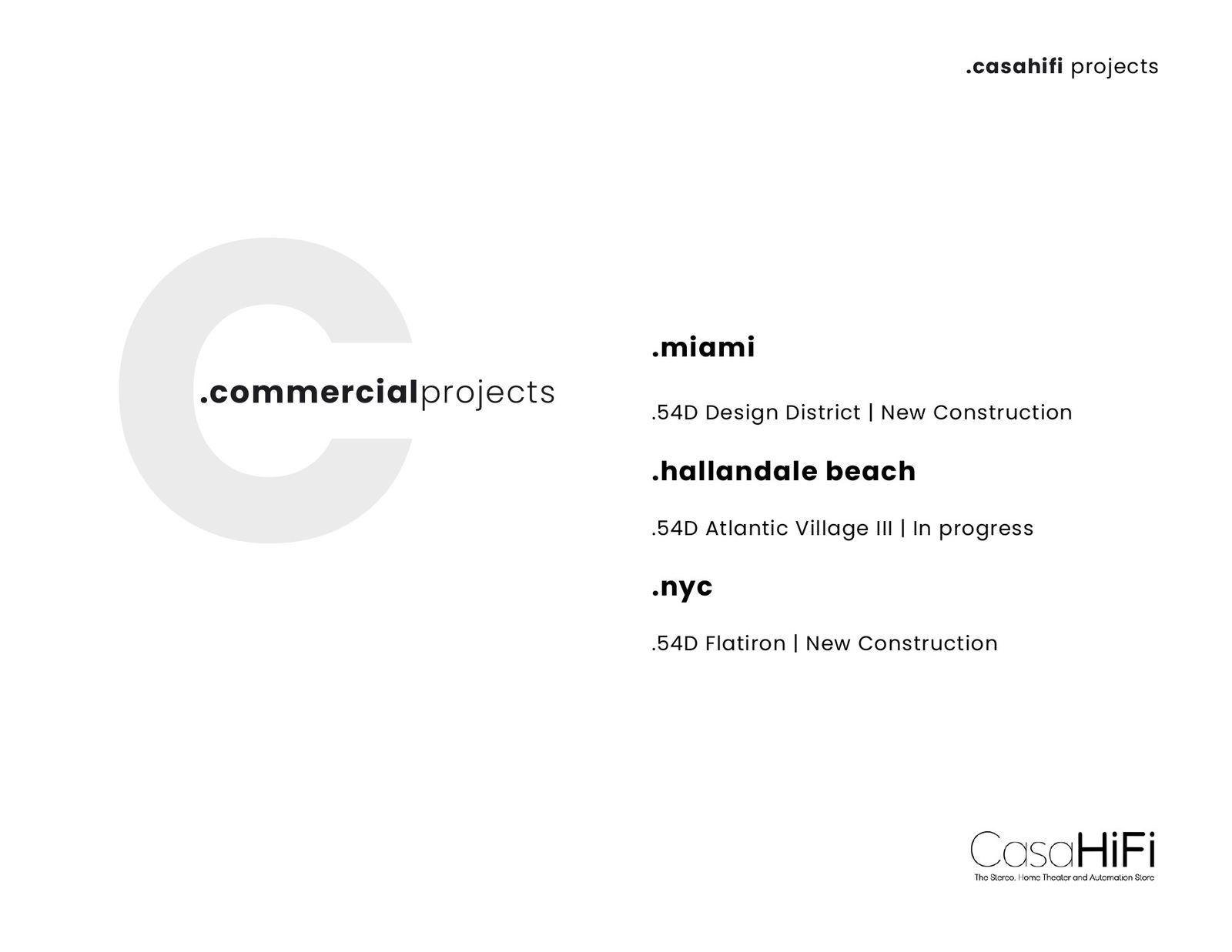 CasaHiFi brochure page