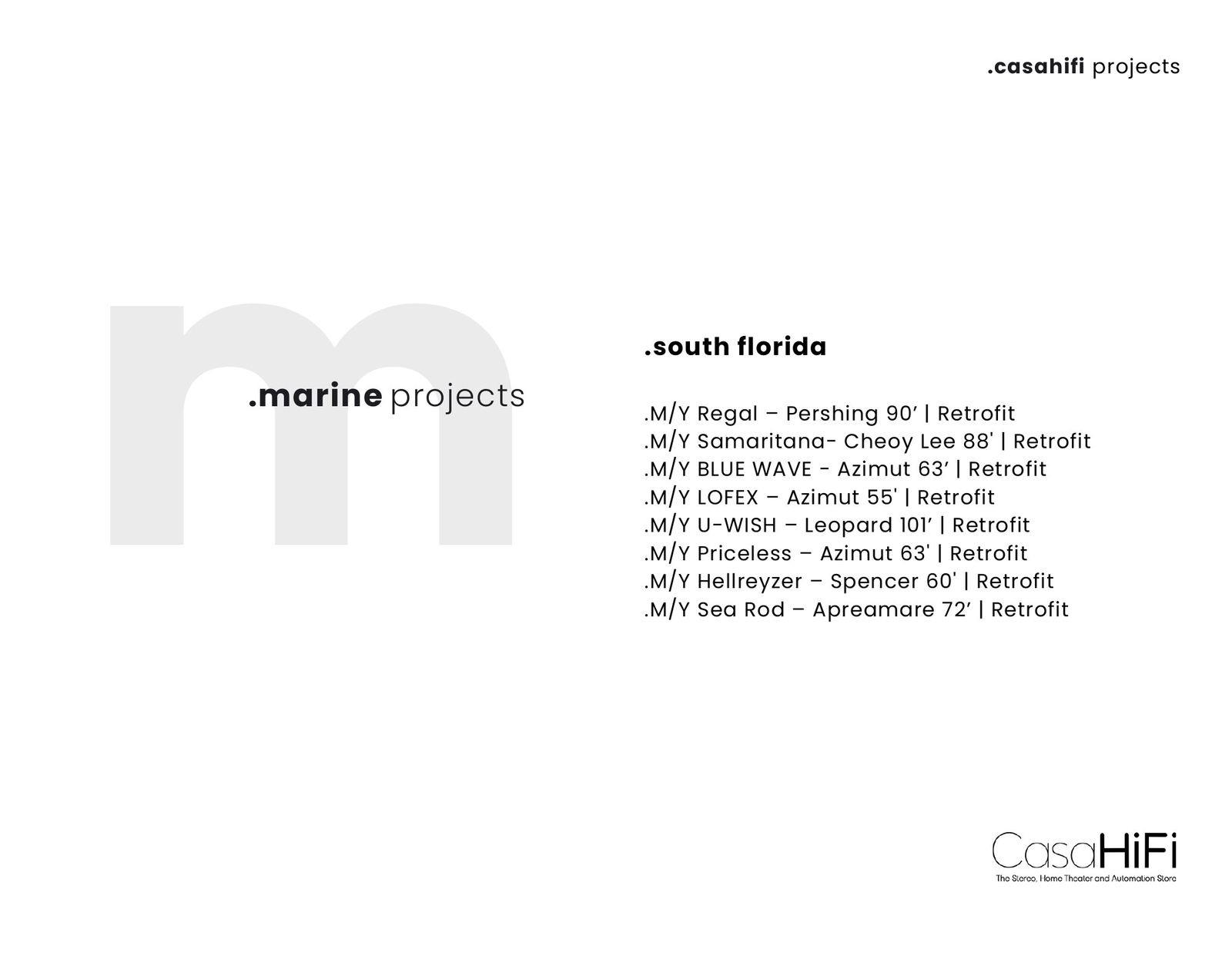 CasaHiFi brochure page