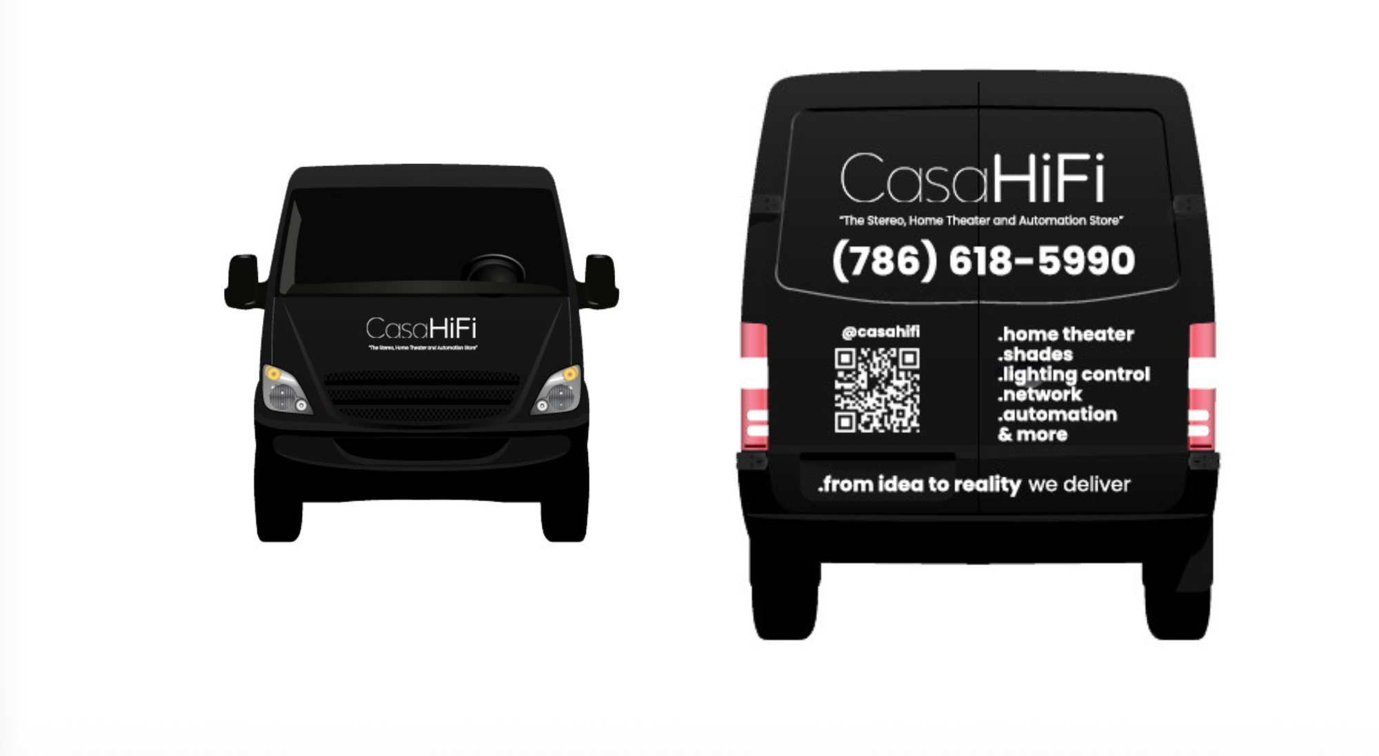 CasaHiFi van wrap Van · front and back
