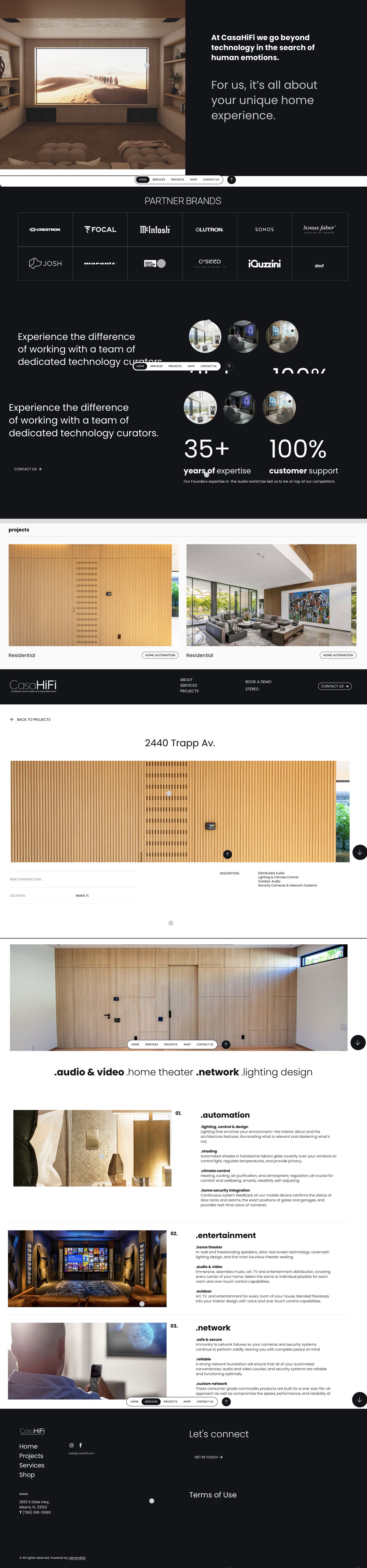 CasaHiFi new website, full page